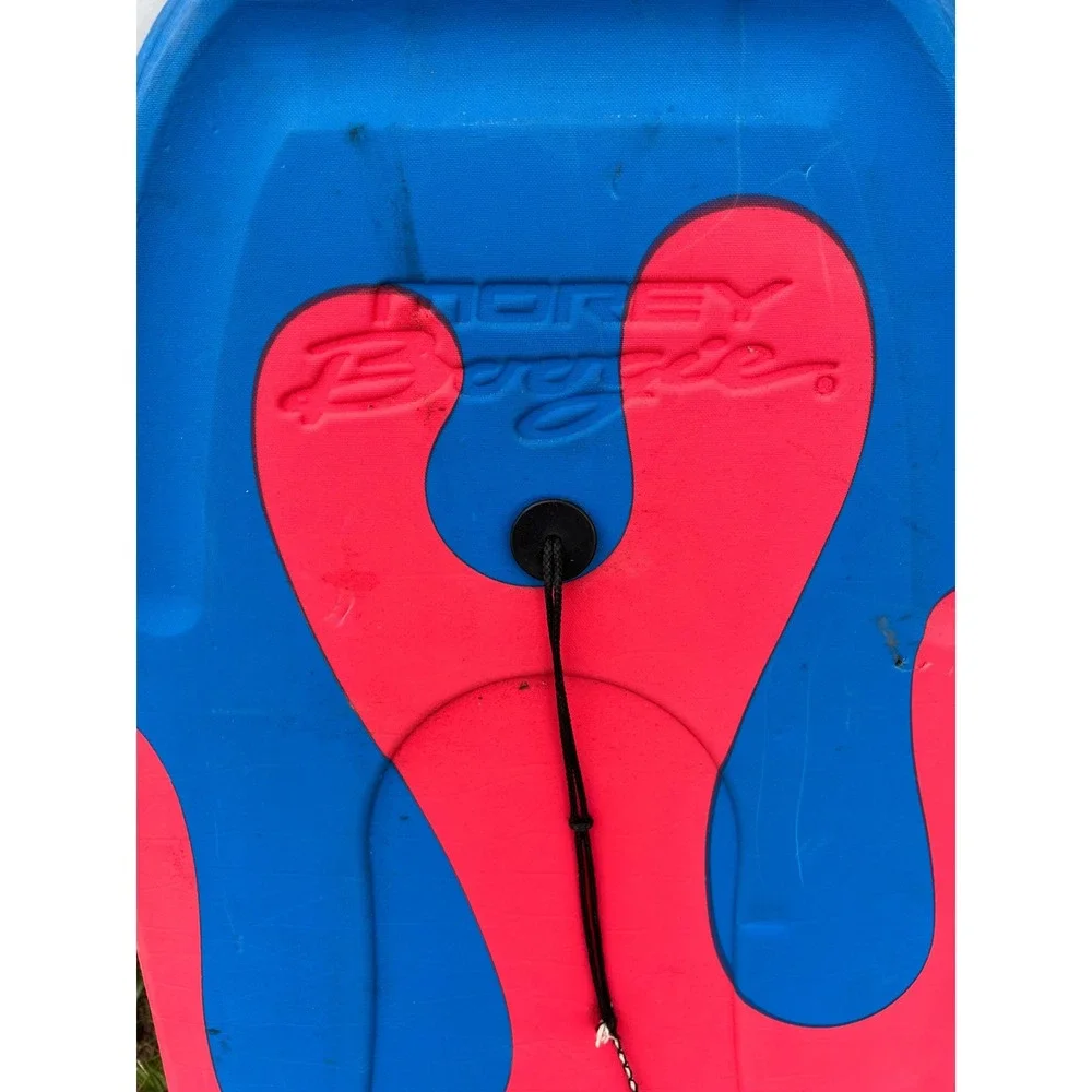 Morey Boogie Bodyboard Unisex One Size Blue Pink Swirl Foam Surf Board Leash